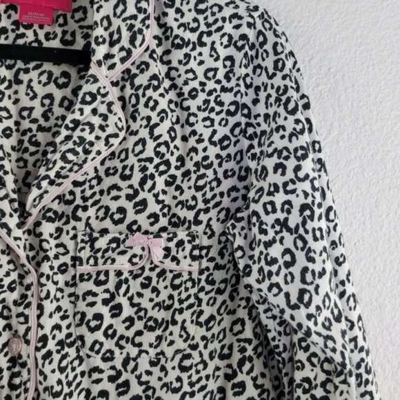 Victoria's Secret romper flannel drawstring waist leopard Print nightgown XS - Picture 2 of 6